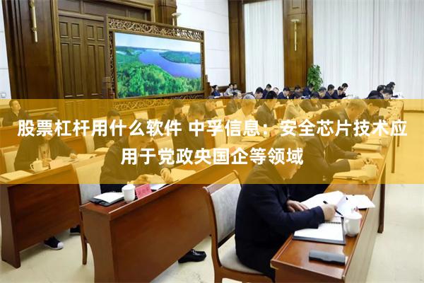 股票杠杆用什么软件 中孚信息：安全芯片技术应用于党政央国企等领域