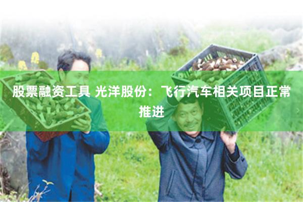 股票融资工具 光洋股份：飞行汽车相关项目正常推进