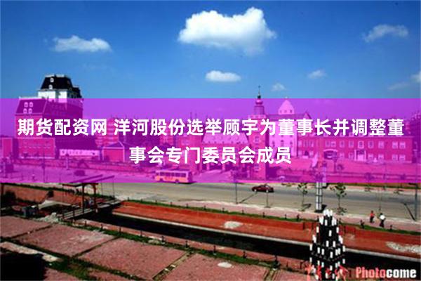 期货配资网 洋河股份选举顾宇为董事长并调整董事会专门委员会成员