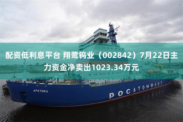 配资低利息平台 翔鹭钨业（002842）7月22日主力资金净卖出1023.34万元