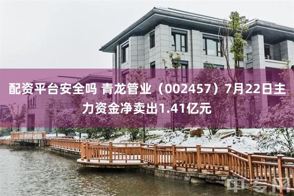 配资平台安全吗 青龙管业（002457）7月22日主力资金净卖出1.41亿元