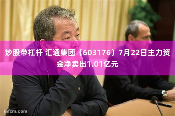 炒股带杠杆 汇通集团（603176）7月22日主力资金净卖出1.01亿元