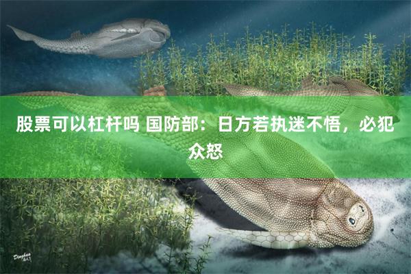 股票可以杠杆吗 国防部：日方若执迷不悟，必犯众怒