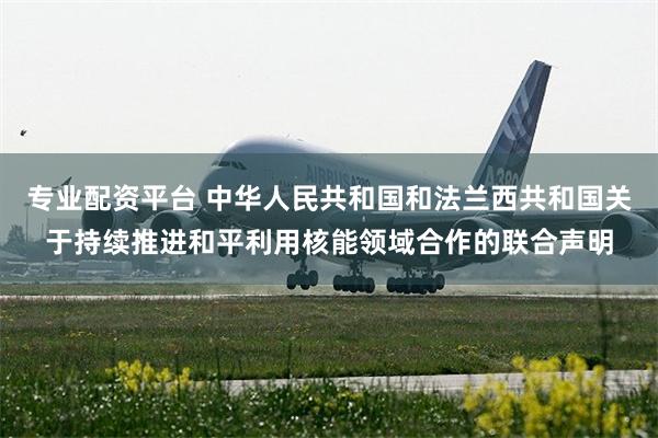 专业配资平台 中华人民共和国和法兰西共和国关于持续推进和平利用核能领域合作的联合声明