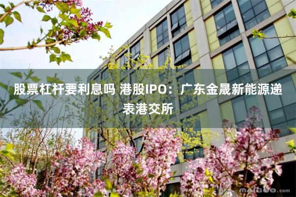 股票杠杆要利息吗 港股IPO：广东金晟新能源递表港交所