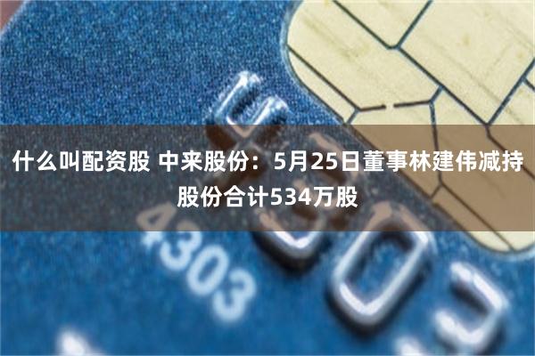 什么叫配资股 中来股份：5月25日董事林建伟减持股份合计534万股