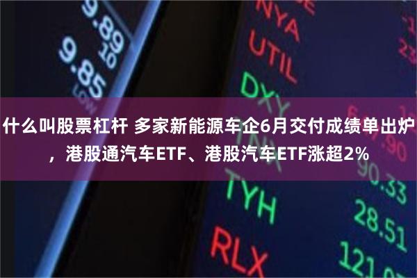什么叫股票杠杆 多家新能源车企6月交付成绩单出炉，港股通汽车ETF、港股汽车ETF涨超2%