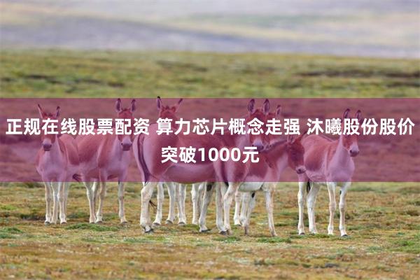 正规在线股票配资 算力芯片概念走强 沐曦股份股价突破1000元