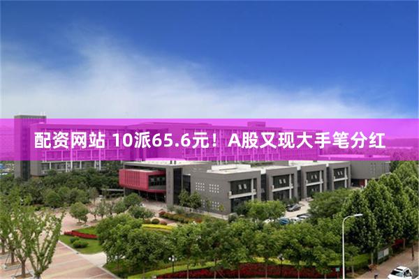 配资网站 10派65.6元！A股又现大手笔分红