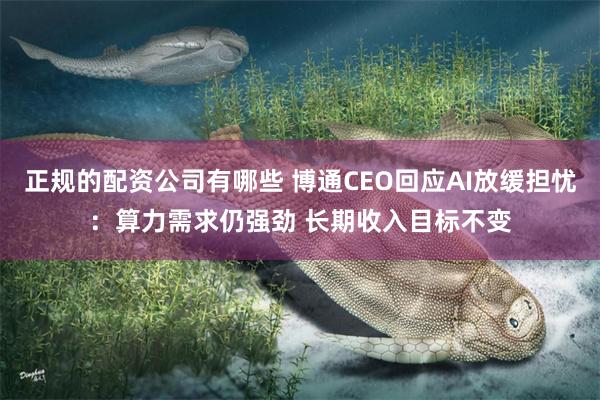 正规的配资公司有哪些 博通CEO回应AI放缓担忧：算力需求仍强劲 长期收入目标不变