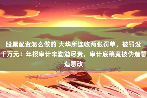股票配资怎么做的 大华所连收两张罚单，被罚没超千万元！年报审计未勤勉尽责，审计底稿竟被伪造篡改