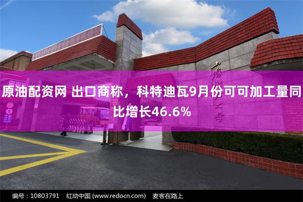 原油配资网 出口商称，科特迪瓦9月份可可加工量同比增长46.6%